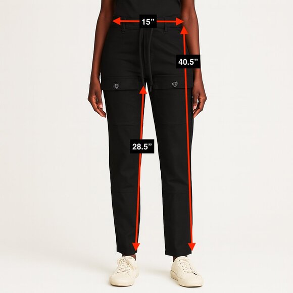 Samsoe Samsoe Black Cargo Pants Size XS Elastic Waist - Picture 2 of 5